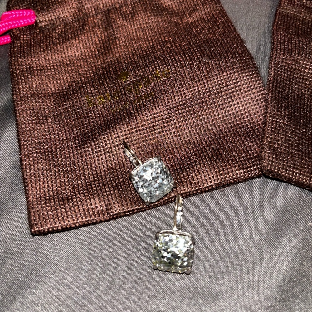 Kate spade earrings lever back glitter sparkle - Picture 3 of 3